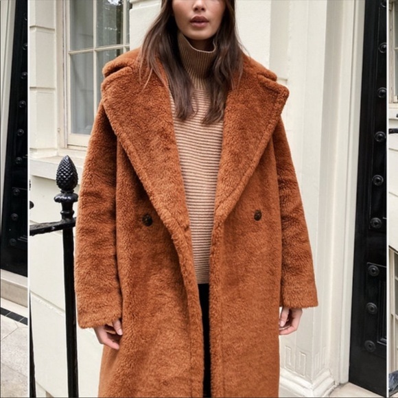 Babaton The Teddy Coat in Dark Brûlée Size 1 - Picture 1 of 7